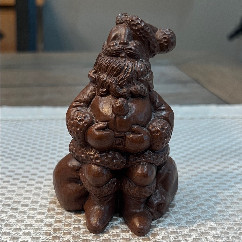 Vintage 1992 Red Mill Chocolate Santa Claus Resin Figurine